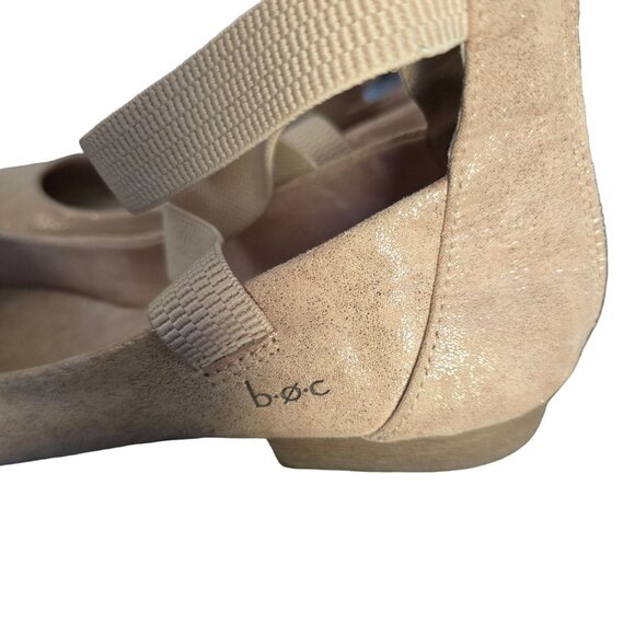 B.Ø.C Womens Beige Ballet Flats With Elastic Straps & Zipper Closure Size 8 - Picture 5 of 7